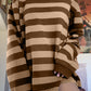 Retro Striped Crew Neck Oversize Sweatshirt