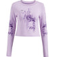 Purple grunge long sleeve shirt with graphic print