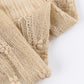 Beige Y2K Lace Ruffle Hem Knotted Knit Crop Top