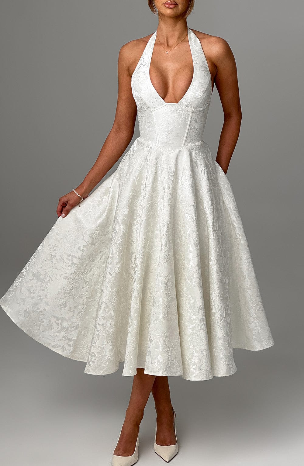 Clara Midi Dress - Ivory