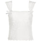 Vintage White Embroidered Tank Top with Lace Bows