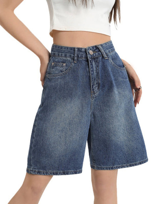 Blue vintage denim bermuda shorts