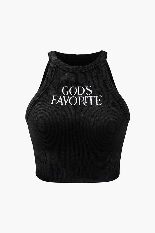 Hip hop GOD'S FAVORITE print tank top