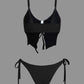 Y2K Butterfly Pattern Lace Up Bikini Set