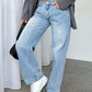 Solid Vintage Versatile Simple Midriff Boyfriend Jeans