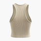 Ribbed knit tank top with seam detail