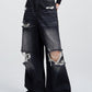 Vintage Baggy Hohe Taille Jeans mit Ripped-Design