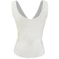 Beige Vintage V-Neck Bow Tank Top