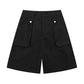 Black Basic Cargo Shorts with Large Pockets