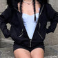 Black Y2k Loose Fit Patchwork Casual Jacket