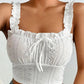 White Vintage Coquette Crop Cami Top 