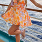 Giovanna orange floral mini dress 