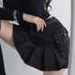 Pleated denim cargo mini skirt with pocket