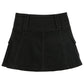 Black punk pleated mini skirt with skull belt