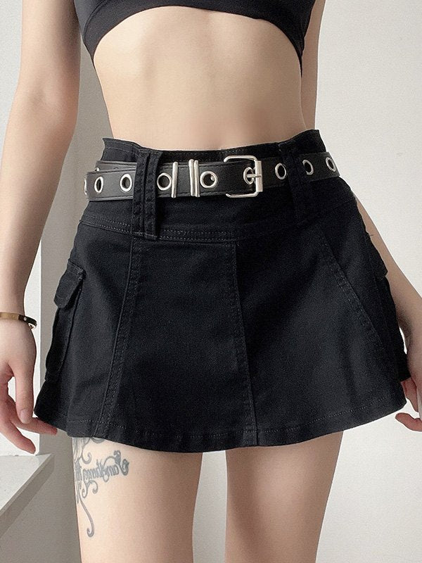 Vintage Mini Skirt with Lined Cargo Pockets