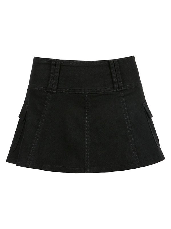 Vintage Mini Skirt with Lined Cargo Pockets