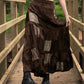 Brown vintage patchwork maxi skirt made of printed velvet