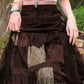 Brown vintage patchwork maxi skirt made of printed velvet