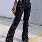 Low waist flared trousers with zip detail