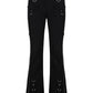 Low waist flared trousers with zip detail