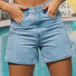 Basic washed denim shorts