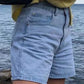 Basic washed denim shorts