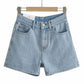 Basic washed denim shorts