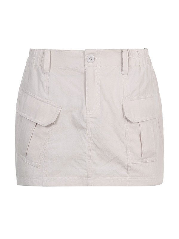 Bright micro mini skirt with cargo pockets 