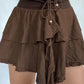 Vintage Lace Double Layer Mini Skirts