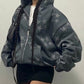 Oversized star motif zip hoodie
