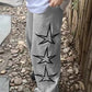 Baggy sweatpants with star embroidery