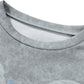 Grey vintage long-sleeved shirt with cross and skull print