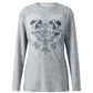 Grey vintage long-sleeved shirt with cross and skull print
