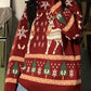 Vintage round neck sweater with Christmas deer print