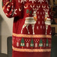 Vintage Red Christmas Deer Crew Neck Sweater