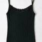 Solid color basic lace rib knit cami