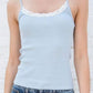 Solid color basic lace rib knit cami