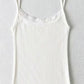 Solid color basic lace rib knit cami