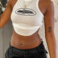 Crop tank top with Landmark logo in white or black