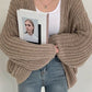 Vintage Oversize Open Knit Cardigan with Long Sleeves