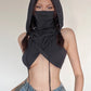 Hip Hop Bandana Design Cropped Tank Top with Hood