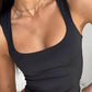 Black Classic Basic Crop Tank Top