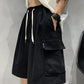 Black Vintage Casual Baggy Cargo Shorts