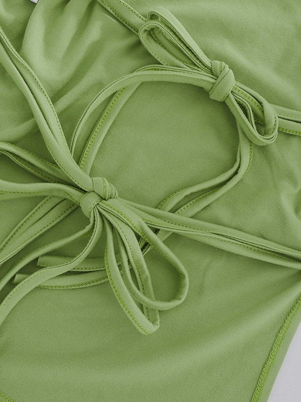 Green bandeau top to tie