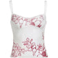 Vintage Mesh Perspective Camisole with Floral Print and Lace