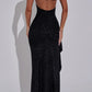 Linda Maxi Dress - Black Glitter 