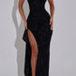 Linda Maxi Dress - Black Glitter 