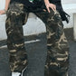 Green Hip Hop Loose Fit Camo Cargo Pants