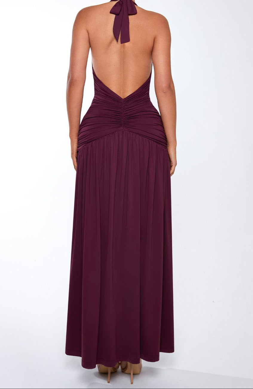 Fiorella maxi dress – cherry lacquer