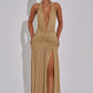 Aitana maxi dress – gold glitter